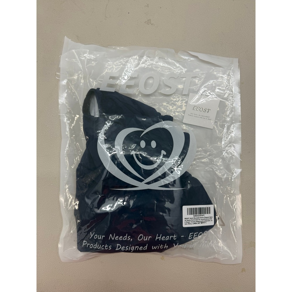 EEOST‎ Adult Reusable Swim Diaper Cover Navy Blue Waterproof Incontinence Large